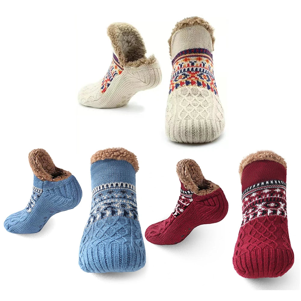 Thermal Winter House Socks | Non-Slip Cozy Socks for Men & Women | Extra Warm & Thick Lined