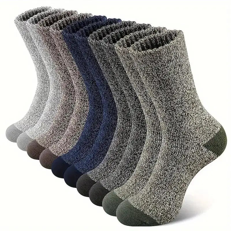 Calze in lana merino - 5 paia - Extra spesse e calde per escursioni e inverno (unisex 38–46)