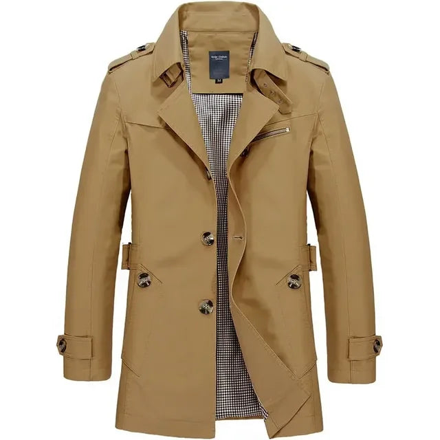 Trench classico leggero e confortevole da uomo - resistente, elegante, senza tempo