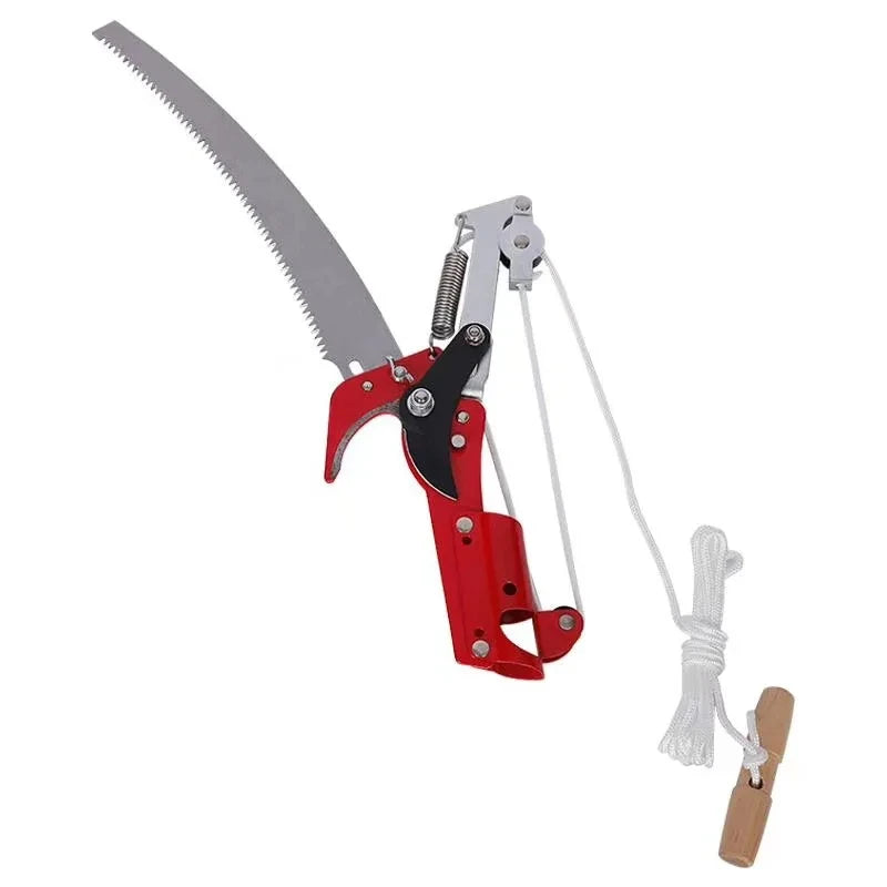 High-Altitude Branch Cutter | Telescopic Tree Pruner with Pulley System | SK5 Steel Blade | For Fruit Trees & High Branches
