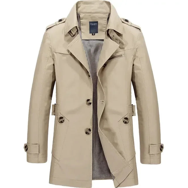Classic Lightweight and Comfortable Men's Trench Coat - Durable, Elegant, Timeless