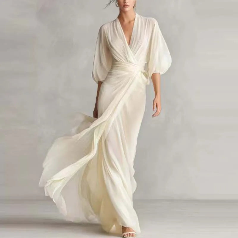 Vanessa V-Neck Chiffon Dress