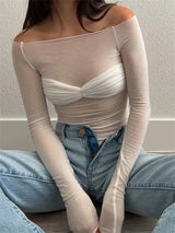 Women's Sheer Mesh Top | Elegant & Lightweight Spring Layer
