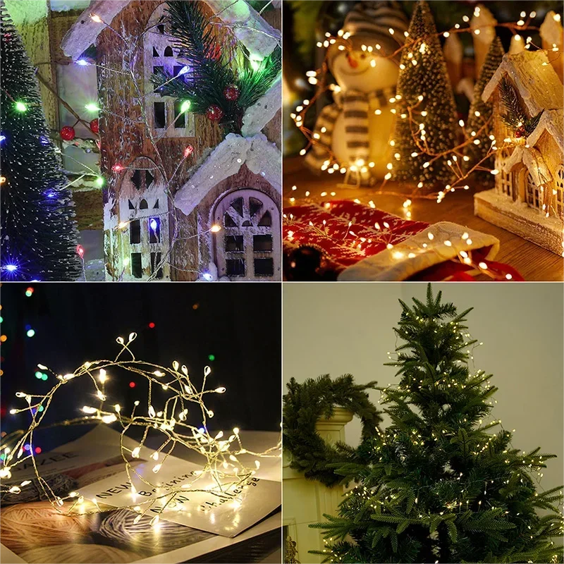 Cluster LED String Lights | Warm White & Cool White | 36m Silver Wire | IP44 Waterproof | For Christmas, Weddings & Parties
