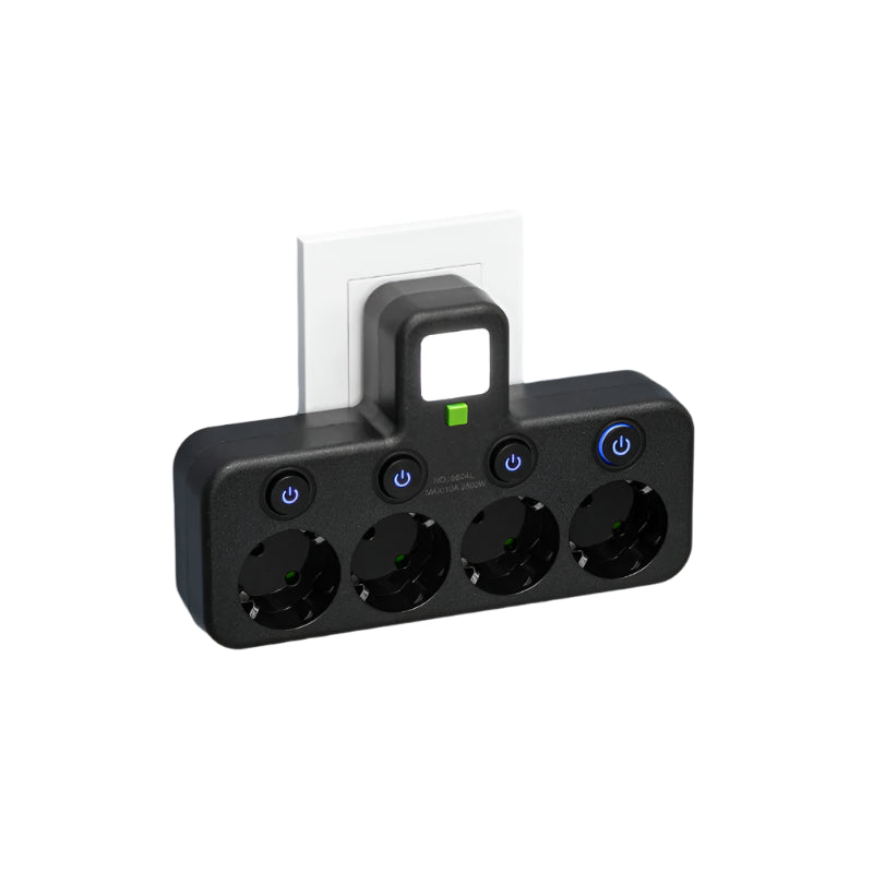 Multipresa | 3–4 Prese + 2× USB e 1× Type-C | 2500W | Protezione da sovratensioni e interruttore di controllo