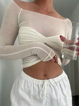 Women's Sheer Mesh Top | Elegant & Lightweight Spring Layer