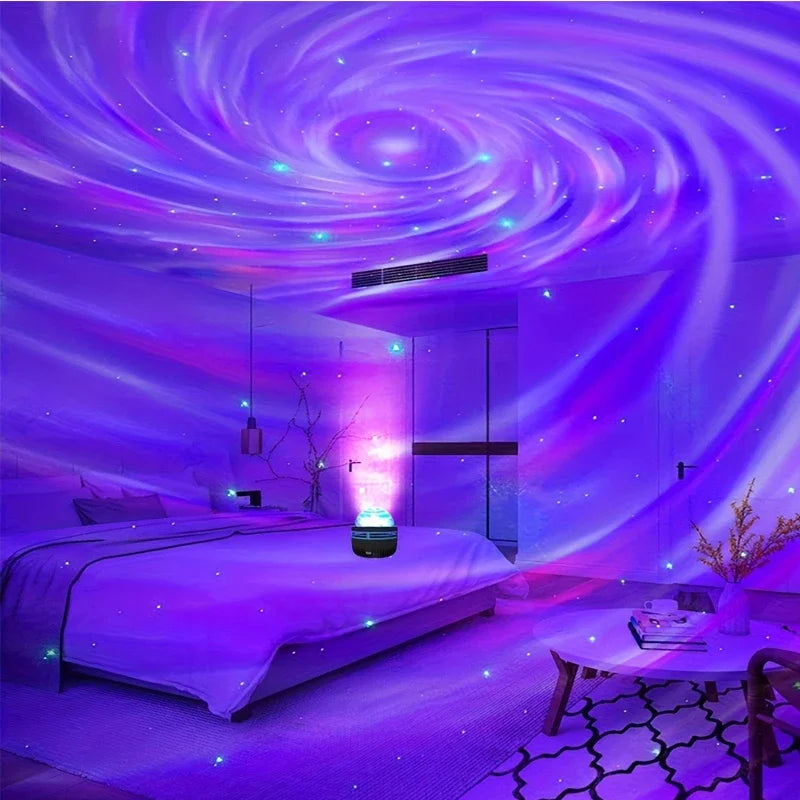 Northern Lights Projector | Music Synchronization & Remote Control | RGB Mood Light | USB Charging | 7.8×7.8×8.7 cm