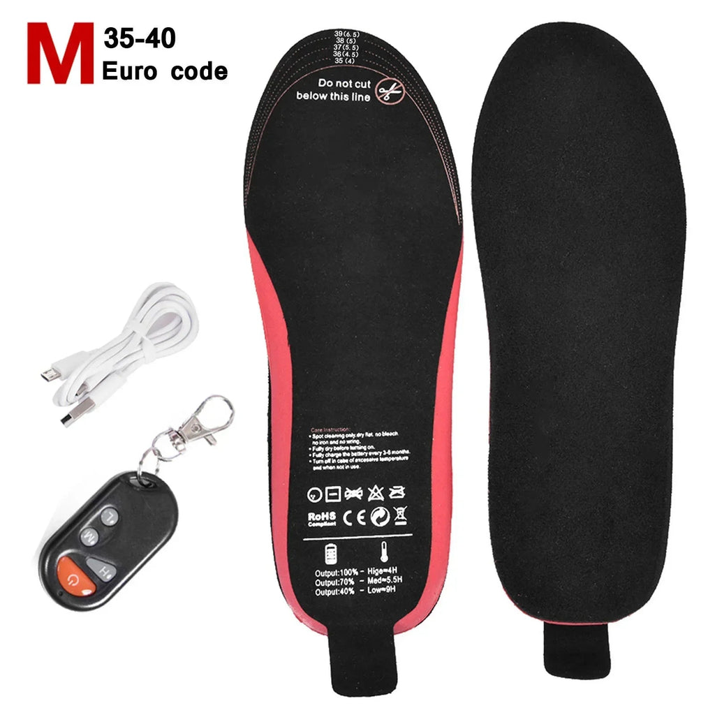 WarmStep Pro Heated Insoles | Rechargeable with Remote Control | 3 Heat Levels | Trimmable | Electric Foot Warmers for Winter & Outdoor