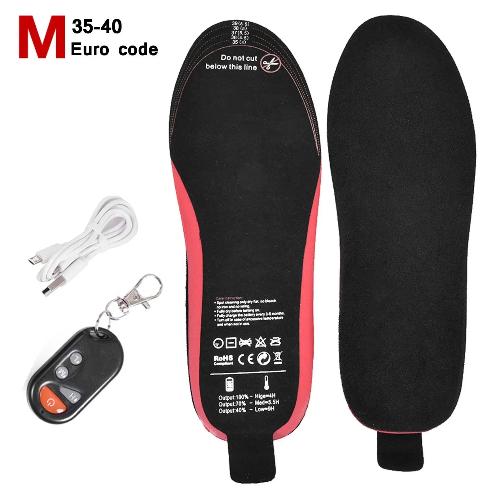 WarmStep Pro Heated Insoles | Rechargeable with Remote Control | 3 Heat Levels | Trimmable | Electric Foot Warmers for Winter & Outdoor