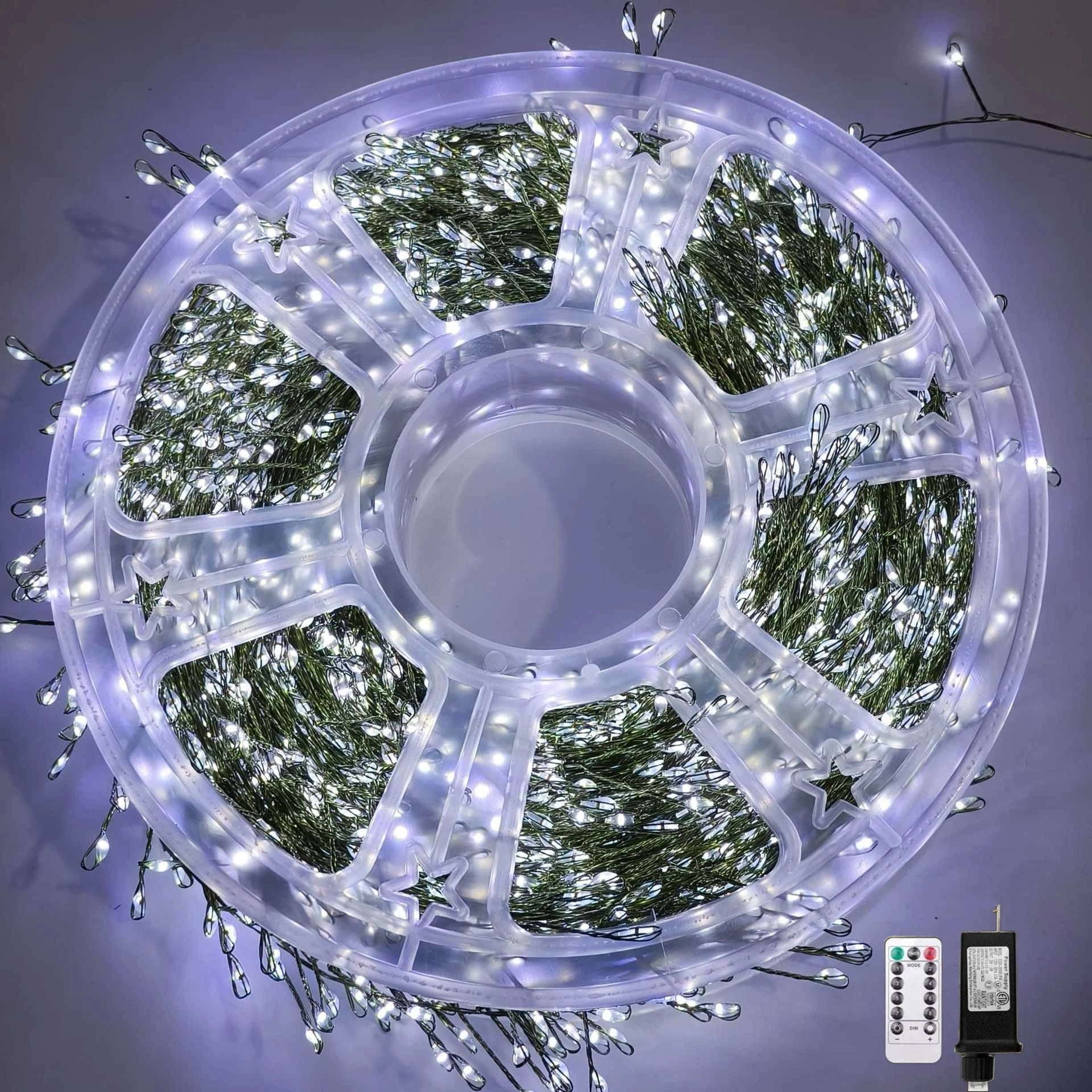 LED světelný řetěz ve tvaru ohňostroje | S dálkovým ovládáním | 30–75 m | 900–2000 LED | Voděodolné IP65 | Na Vánoce, Halloween a večírky