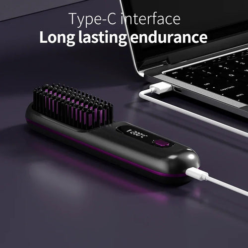 Cordless Hair Straightener | USB Charging & LCD Display | Ceramic & Ion Technology