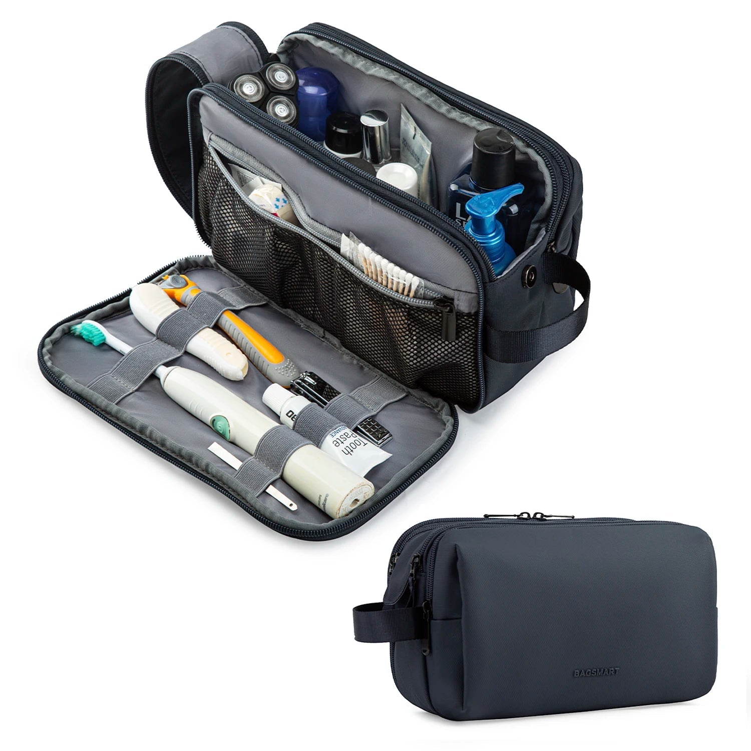 Borsa da toilette impermeabile per uomo e donna - Organizer da viaggio leggero per articoli da toilette e trucco