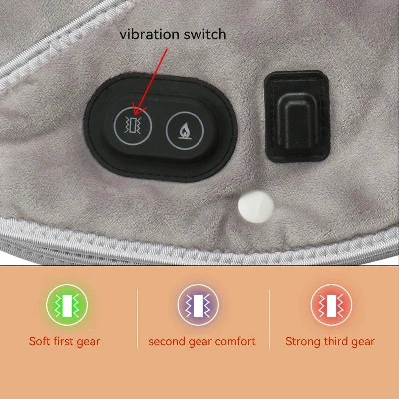 Heated Neck & Shoulder Massager | USB Heating Pad with Vibration | 3 Temperature Levels & Timer | Soft Plush