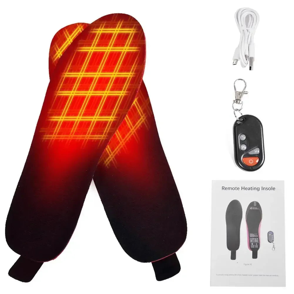 WarmStep Pro Heated Insoles | Rechargeable with Remote Control | 3 Heat Levels | Trimmable | Electric Foot Warmers for Winter & Outdoor