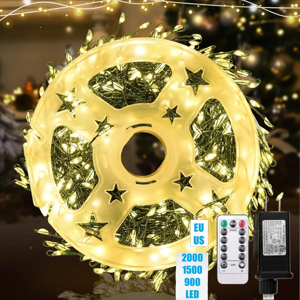 LED Firework String Lights | With Remote Control | 30–75m | 900–2000 LEDs | IP65 Waterproof | For Christmas, Halloween & Parties