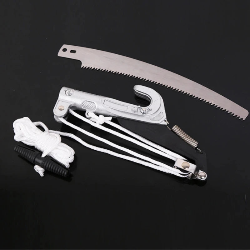 High-Altitude Branch Cutter | Telescopic Tree Pruner with Pulley System | SK5 Steel Blade | For Fruit Trees & High Branches