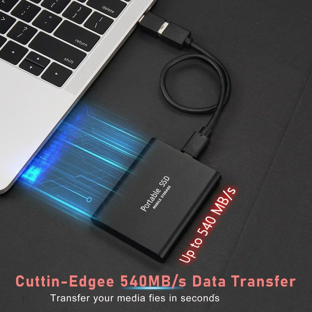 128GB External SSD | USB 3.1 & USB-C High-Speed | NVMe M.2 Technology | Shockproof Aluminum Alloy Housing | Plug & Play for PC, Mac & Mobile