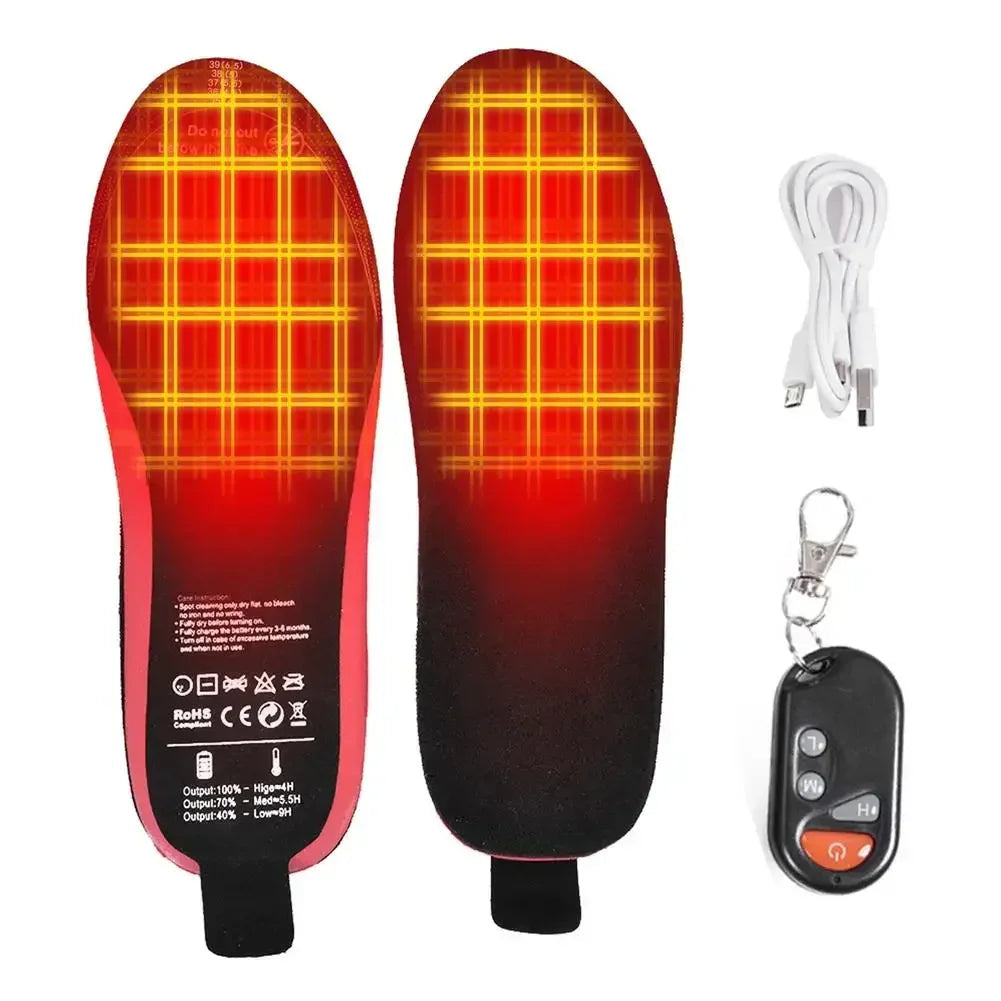 WarmStep Pro Heated Insoles | Rechargeable with Remote Control | 3 Heat Levels | Trimmable | Electric Foot Warmers for Winter & Outdoor