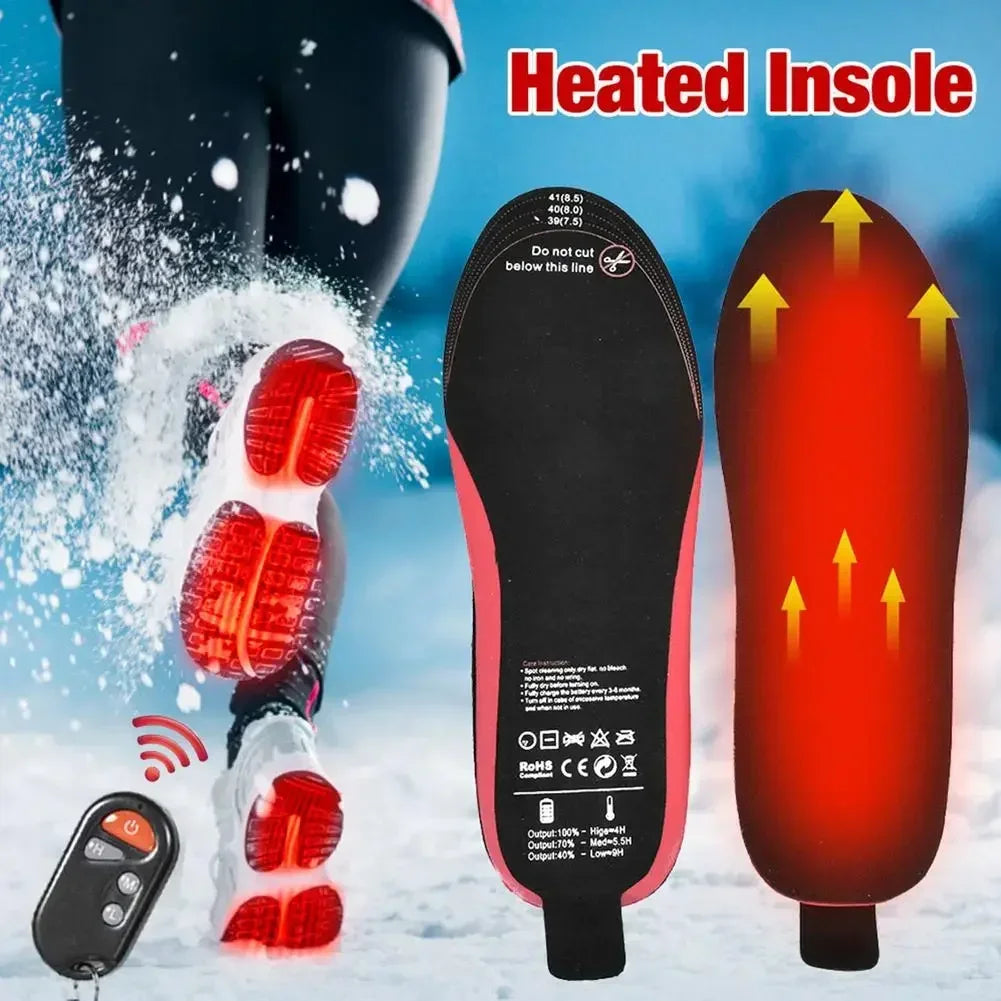 WarmStep Pro Heated Insoles | Rechargeable with Remote Control | 3 Heat Levels | Trimmable | Electric Foot Warmers for Winter & Outdoor