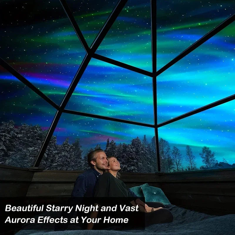 Northern Lights Projector | Music Synchronization & Remote Control | RGB Mood Light | USB Charging | 7.8×7.8×8.7 cm