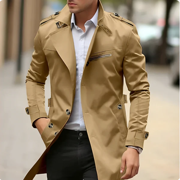 Classic Lightweight and Comfortable Men's Trench Coat - Durable, Elegant, Timeless