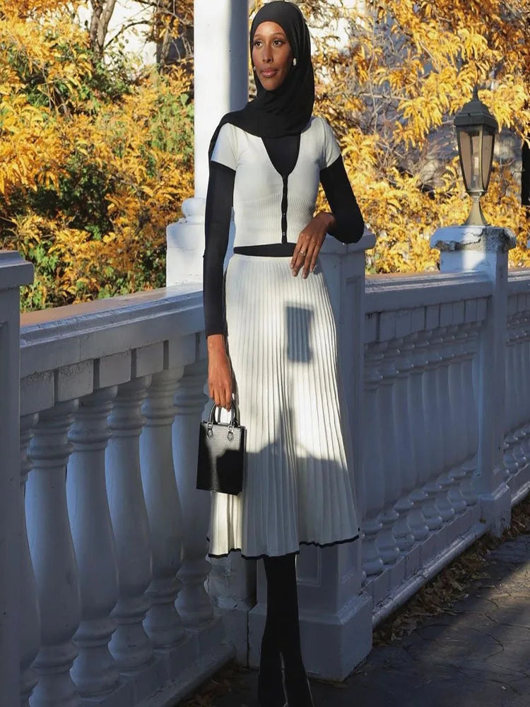 Women's Two-Piece Ribbed Set | Classic Elegance & Comfort | Soft Fabric