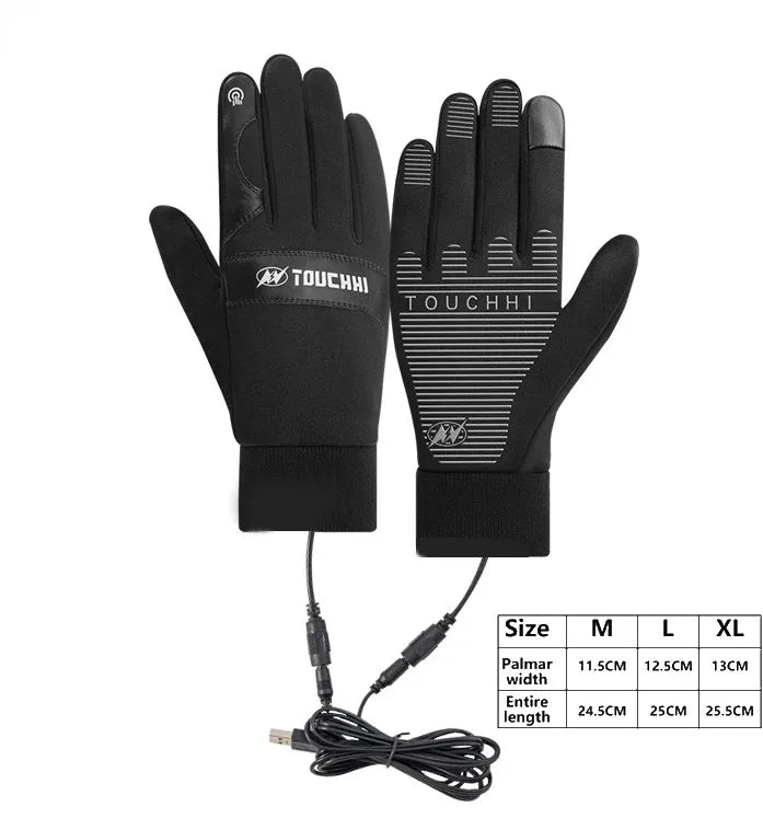 ThermaGlide USB Heated Gloves | Waterproof & Touchscreen Compatible | Winter Hand Warmers for Skiing, Motorcycling & Outdoor