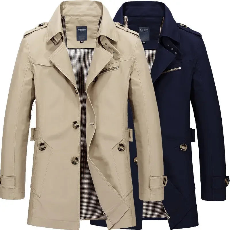 Classic Lightweight and Comfortable Men's Trench Coat - Durable, Elegant, Timeless