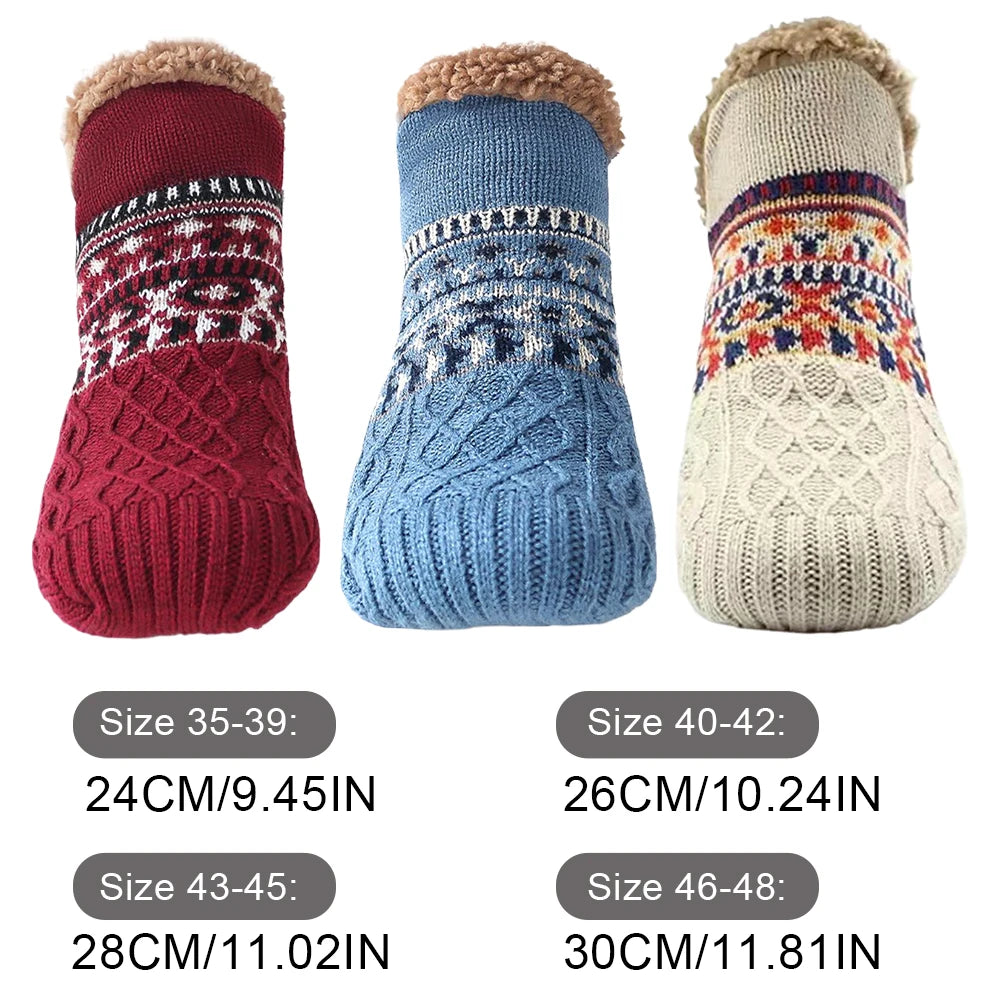 Thermal Winter House Socks | Non-Slip Cozy Socks for Men & Women | Extra Warm & Thick Lined