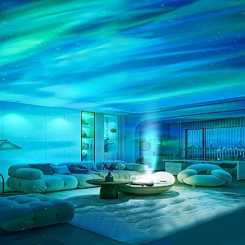 Northern Lights Projector | Music Synchronization & Remote Control | RGB Mood Light | USB Charging | 7.8×7.8×8.7 cm