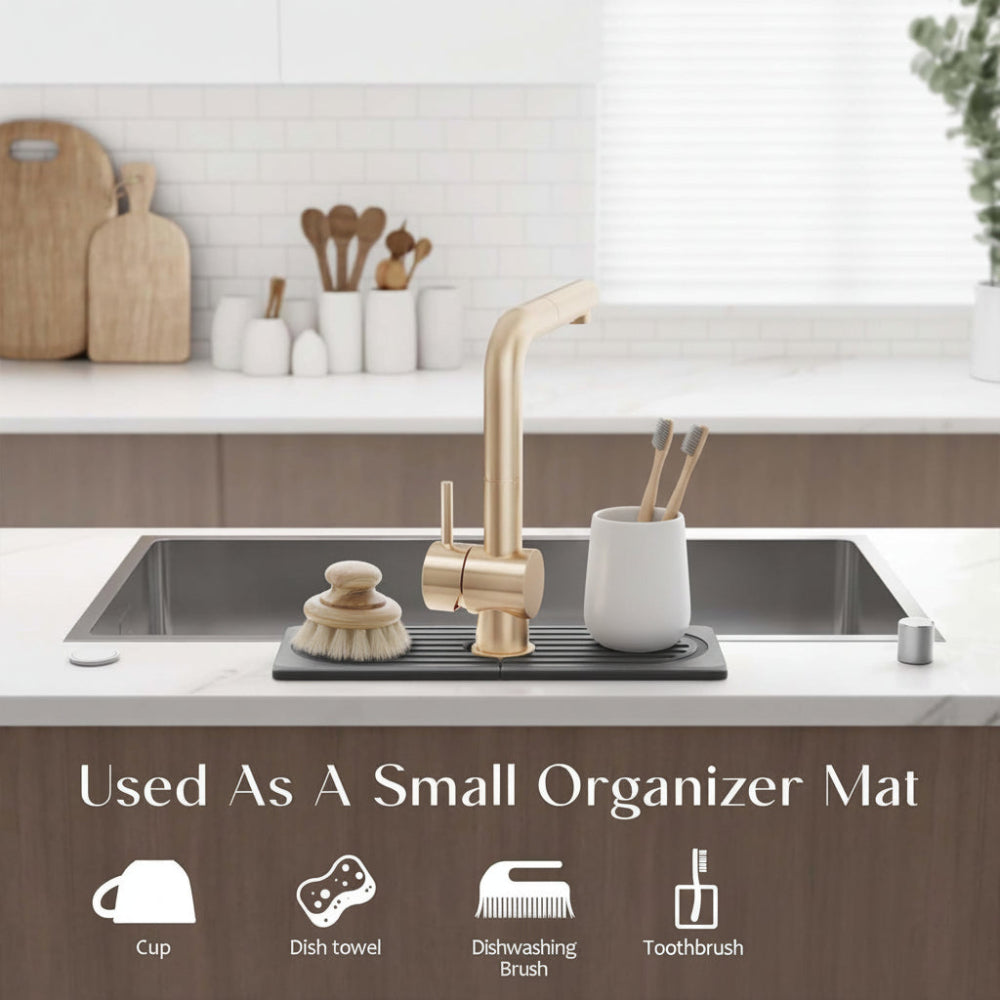 Diatomite Stone Sink Mat - Faucet Drying Tray for Kitchen & Bathroom