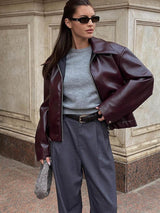 Women’s Leather Biker Jacket | Oversized Fit & Bold Style | Everyday & Evening Wear