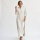 Sophia | Chic White Maxi Dress With Button-Down Collar DONE 05 -21-2026