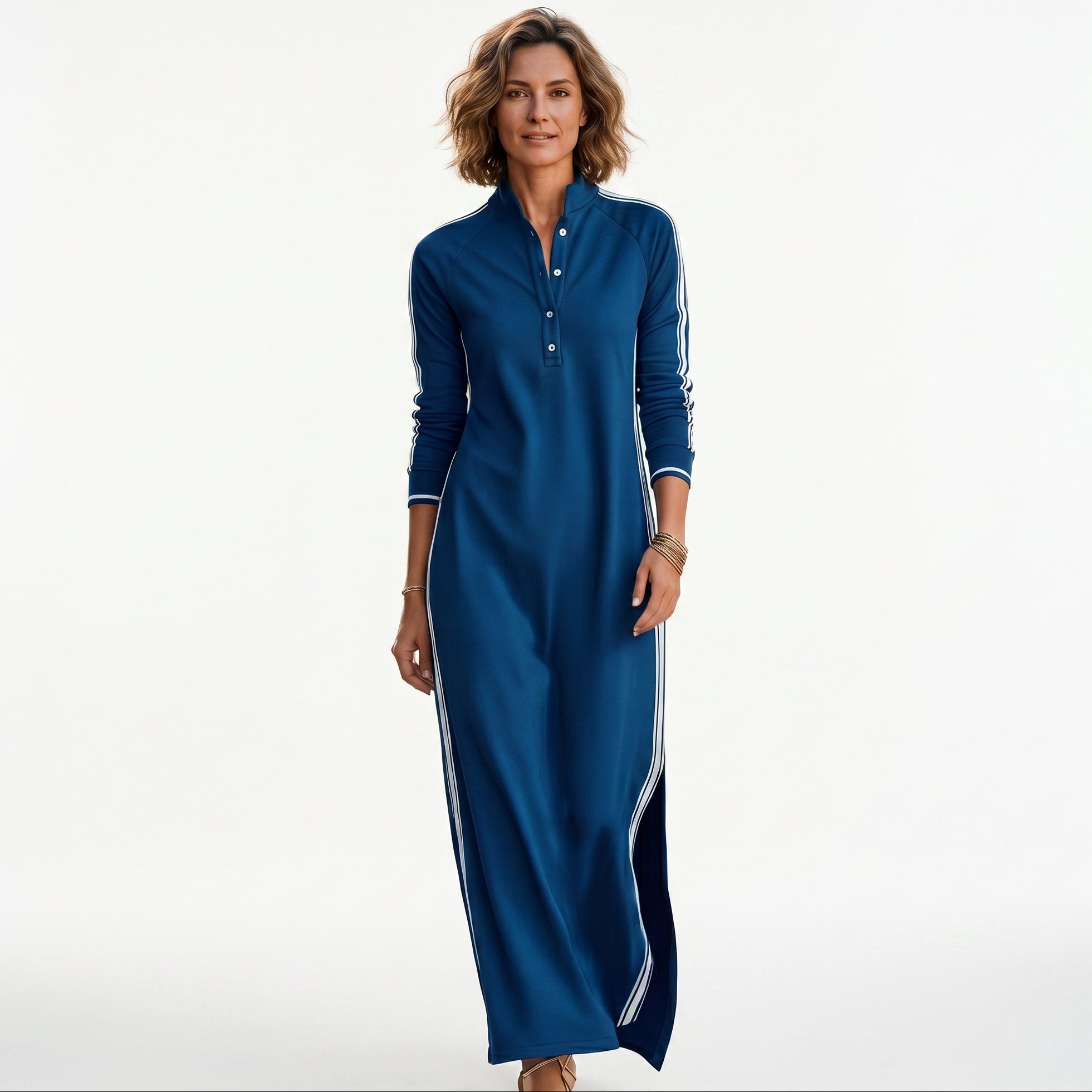 Sophia | Chic White Maxi Dress With Button-Down Collar DONE 05 -21-2026