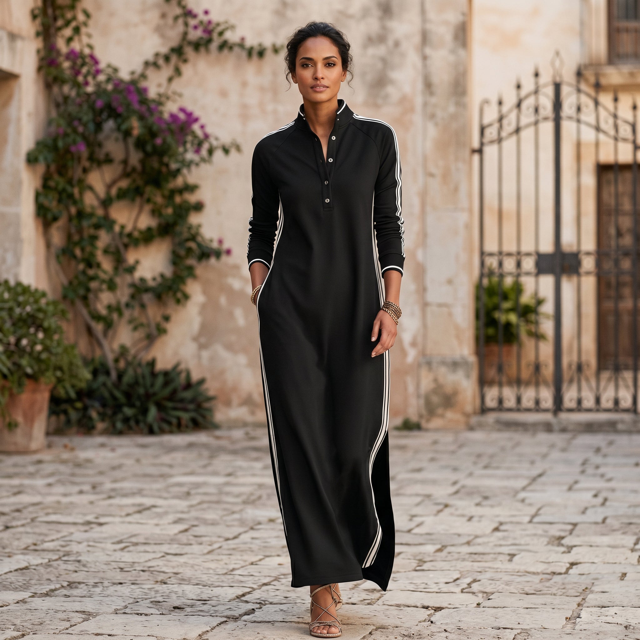 Sophia | Chic White Maxi Dress With Button-Down Collar DONE 05 -21-2026