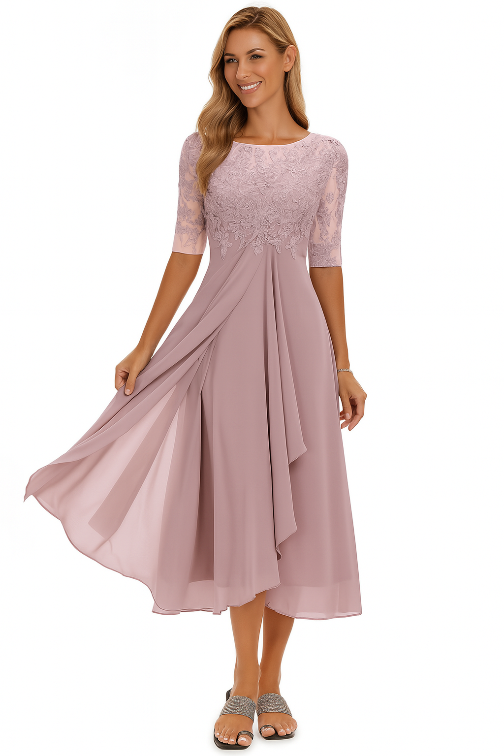 Sophie | A-lijn Midi-jurk voor Dames met Kanten Details voor Zomeruitjes 1
