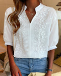 Sophie | Dames Blouse met V-hals en Korte Mouwen voor Zomer 0