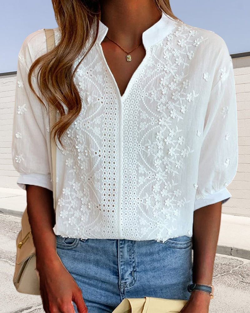 Sophie | Dames Blouse met V-hals en Korte Mouwen voor Zomer 1