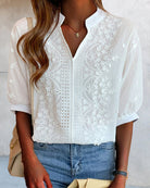 Sophie | Dames Blouse met V-hals en Korte Mouwen voor Zomer 5