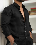 Men's Long Sleeve Linen Shirt – Breathable, Lightweight Fabric for Casual and Smart Casual Wear 0