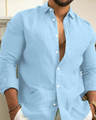 Men's Long Sleeve Linen Shirt – Breathable, Lightweight Fabric for Casual and Smart Casual Wear 2