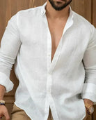 Men's Long Sleeve Linen Shirt – Breathable, Lightweight Fabric for Casual and Smart Casual Wear 4