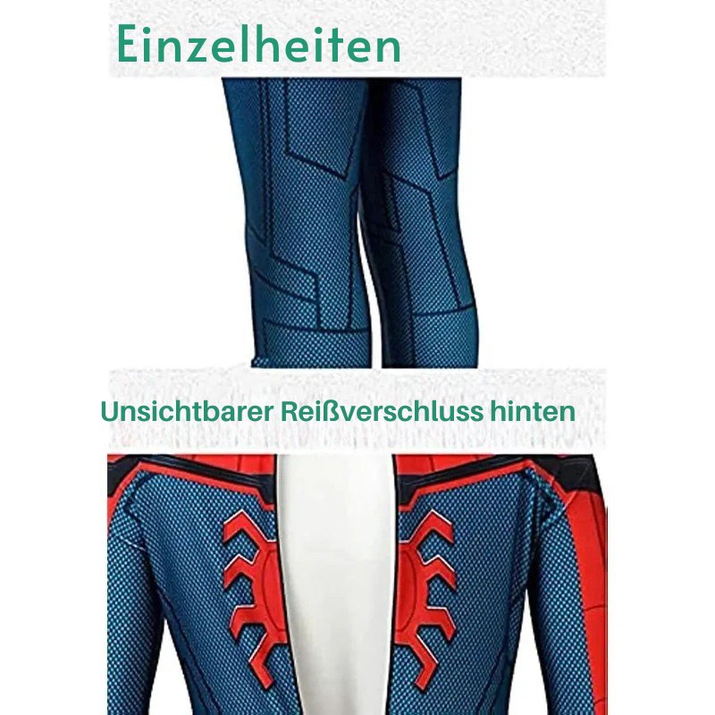 Superhelden | Kinder Kostüm | Ganzkörperanzug mit Maske | WebWarrior