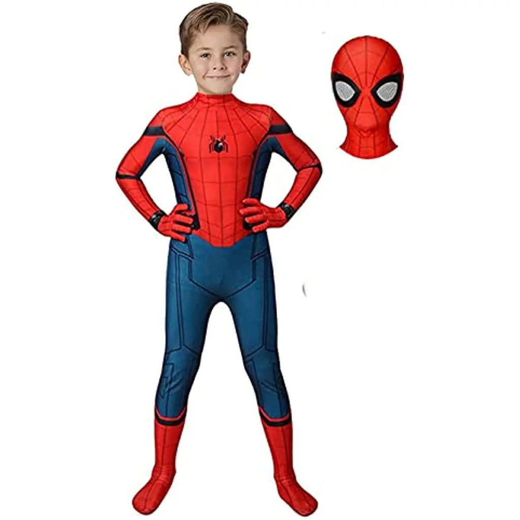 Superhelden | Kinder Kostüm | Ganzkörperanzug mit Maske | WebWarrior