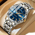 Mens Sports Watch  Blue Dial Stainless Steel Two-Tone - Product showcase