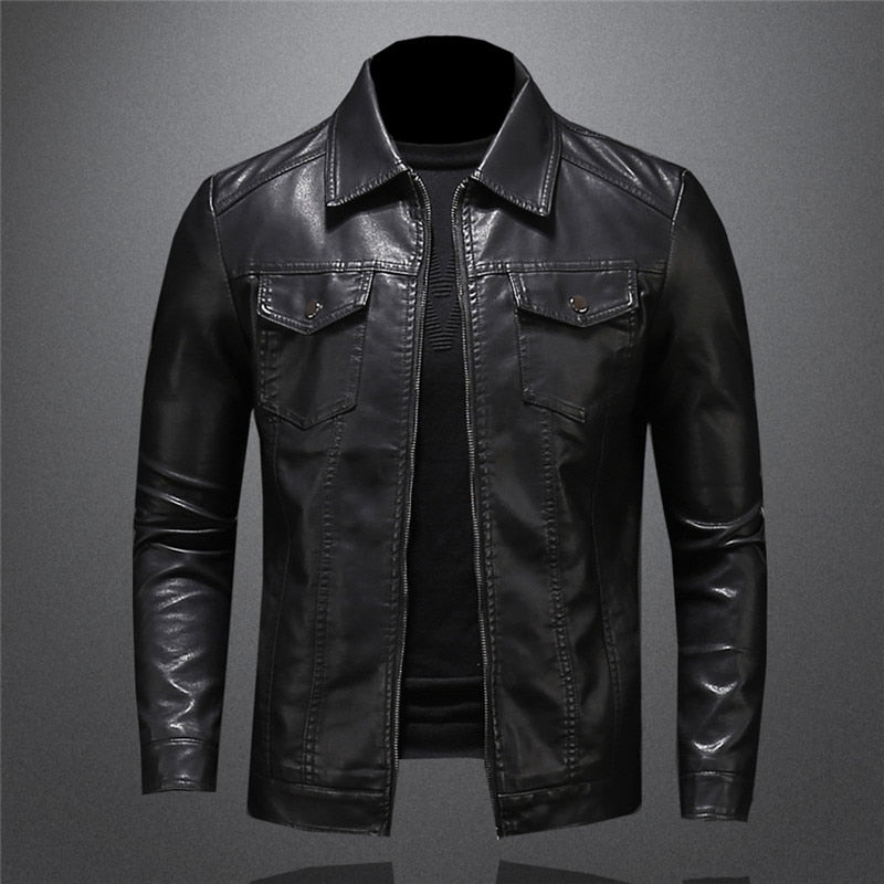 Men's Leather Jacket | Classic Black Design | Stylish & Versatile