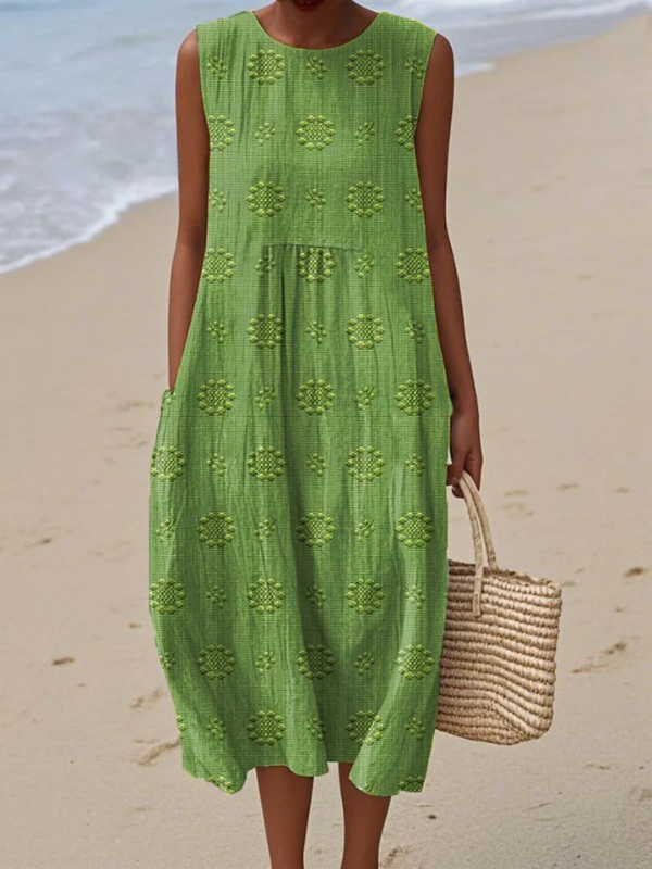 Embroidered Midi Dress