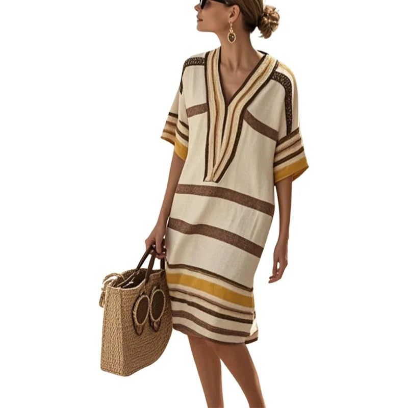 Abito fluido a righe da donna - Eleganza casual