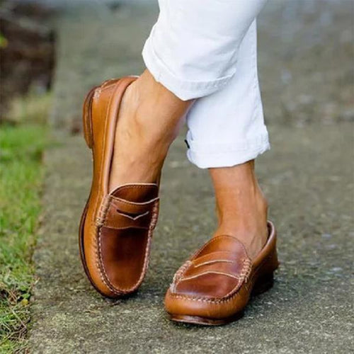Classic Leather Penny Loafers  Premium Tan Moccasin Design - Product showcase