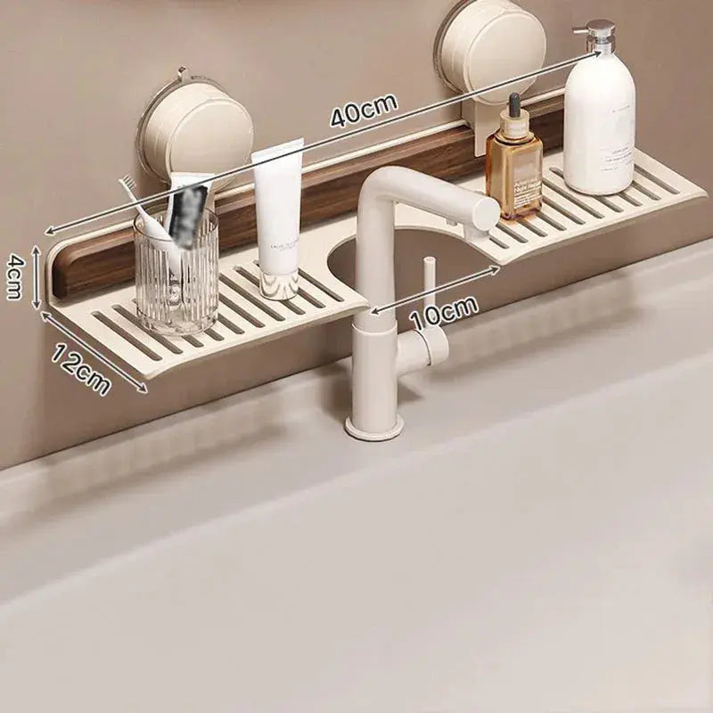 Walnuss Aluminium Wasserhahnhalter ohne Bohren Mivoza Deutschland